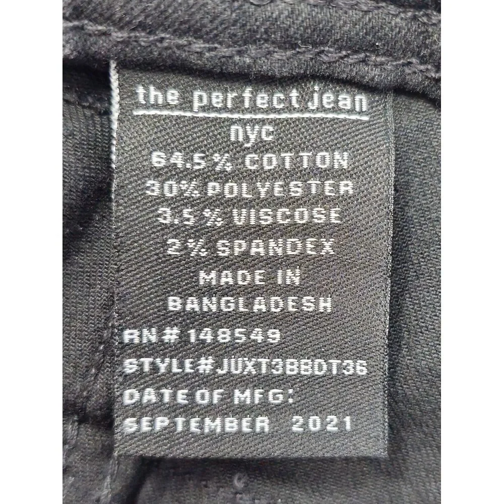 NWT The Perfect Jean NYC Sz 48 Athletic Fit Bandit Black Jean Stretch 36
